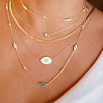 Mini Evil Eye Long Wrap Necklace - Bansri Mehta Design