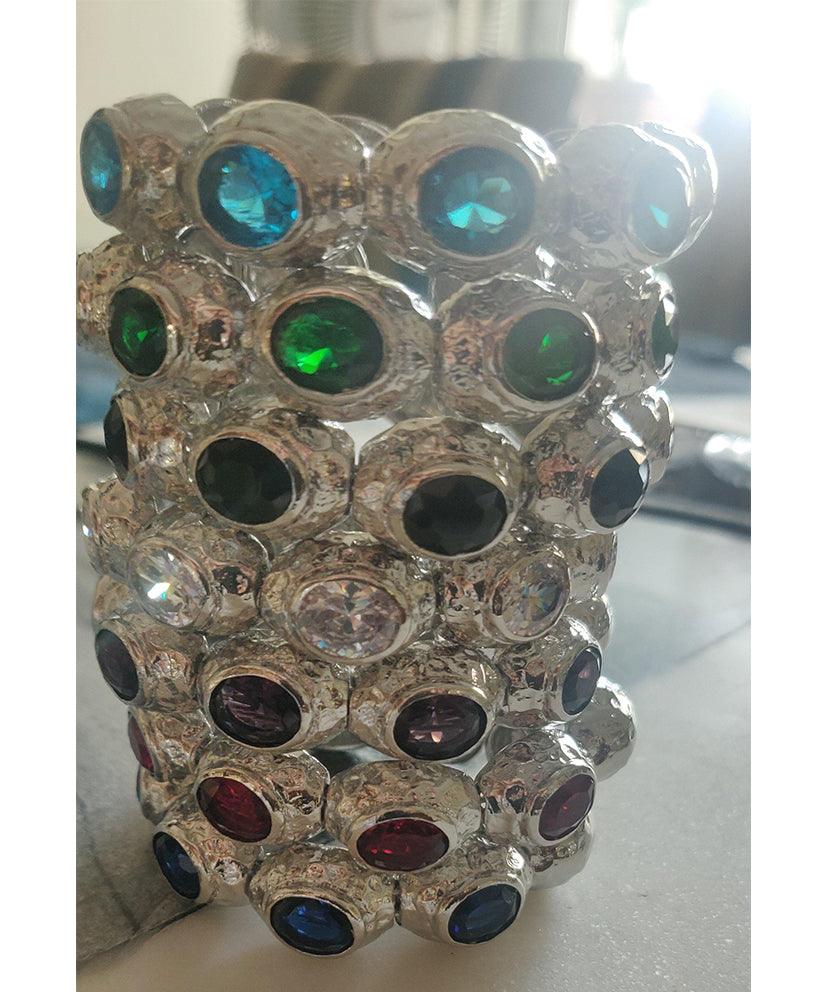 Bedazzle Flexi Bangle Bracelet - Silver - Bansri Mehta Design