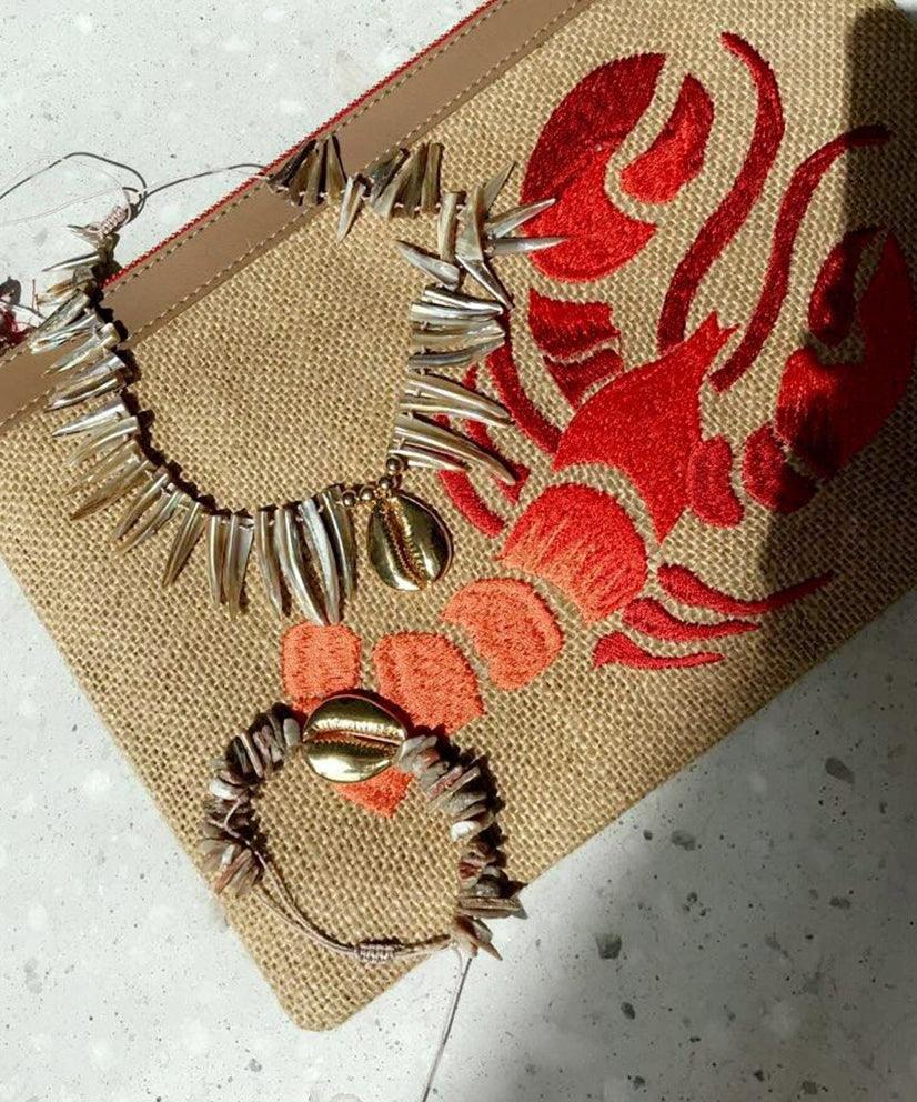 Shades Of The Sand Shell Necklace & Bracelet Set - Bansri Mehta Design