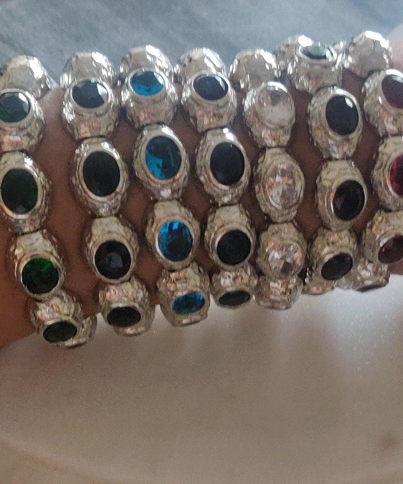 Bedazzle Flexi Bangle Bracelet - Silver - Bansri Mehta Design