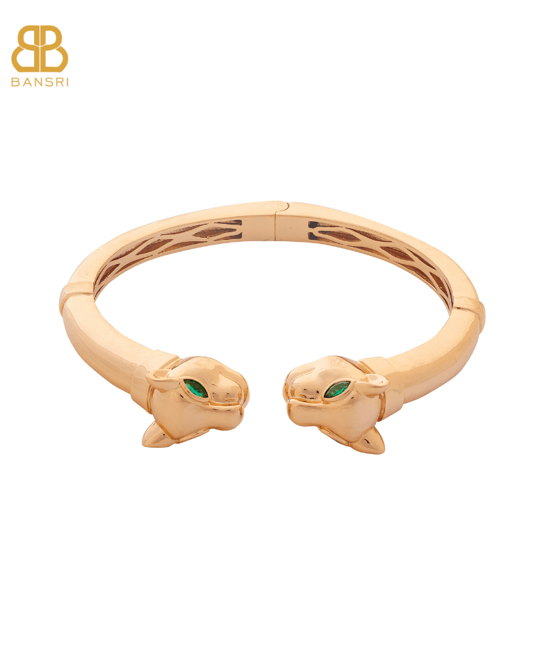 Double Panther Headed Cuff Bangle - Bansri Mehta Design