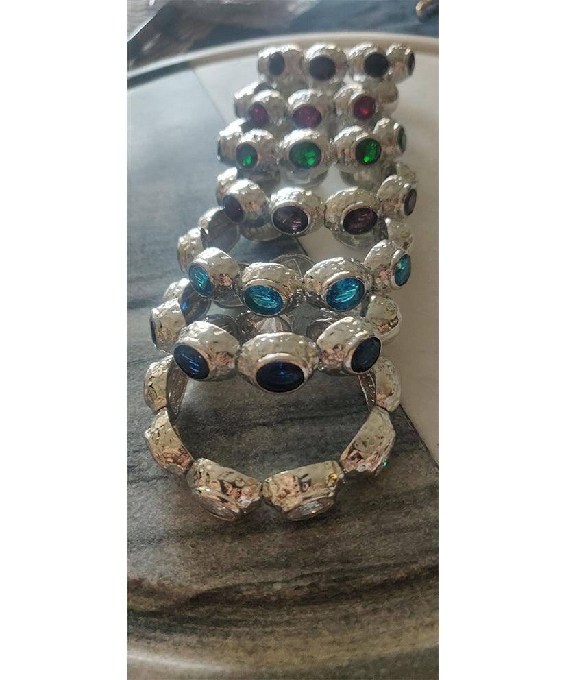 Bedazzle Flexi Bangle Bracelet - Silver - Bansri Mehta Design