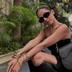 Hammered Finish Hinged Bangle Bracelet - Gold - Bansri Mehta Design