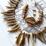 Shades Of The Sand Shell Necklace & Bracelet Set - Bansri Mehta Design