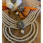 Victorian Antique Pearl Choker Necklace & Earring Set - Bansri Mehta Design