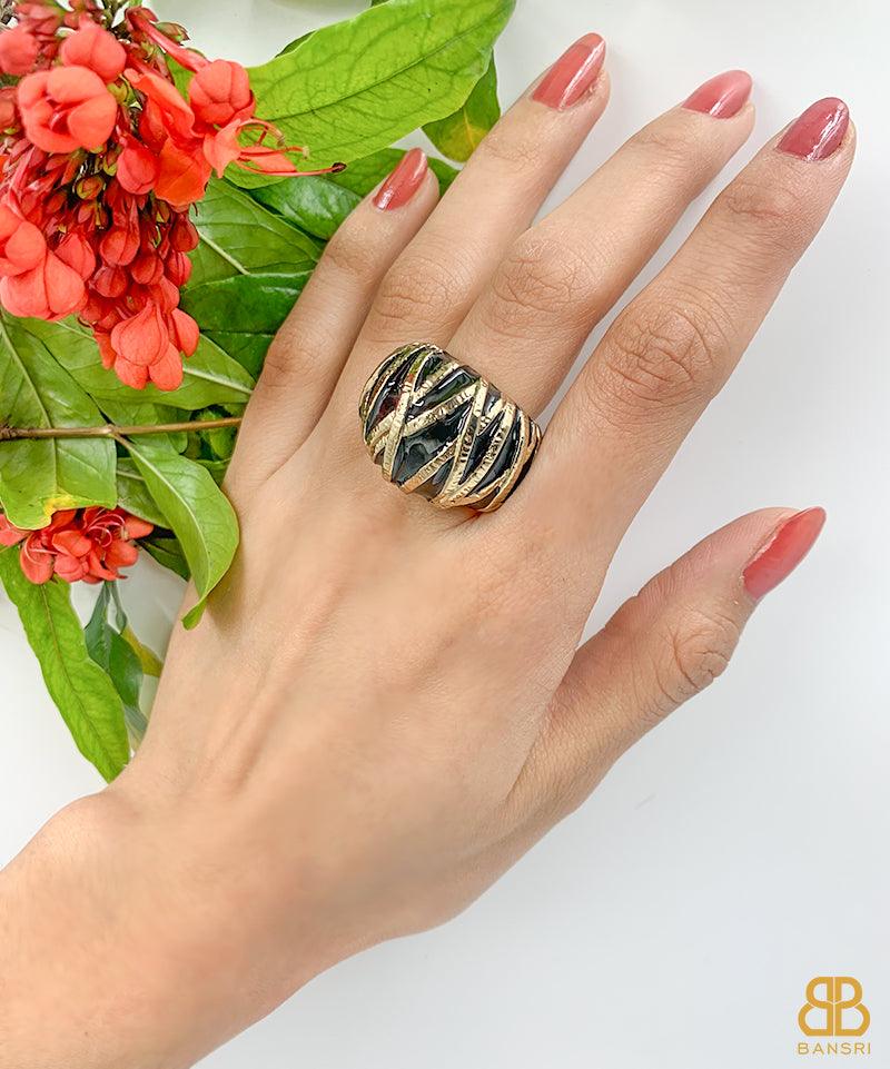 Enamel Stripey Ring - Bansri Mehta Design