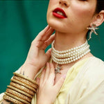 Detachable Starfish Pendant Pearl Choker Necklace & Earring Set - Bansri Mehta Design