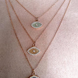 Metallic Tri Layered Mini Evil Eye Necklace - Bansri Mehta Design