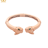 Double Panther Headed Cuff Bangle - Bansri Mehta Design