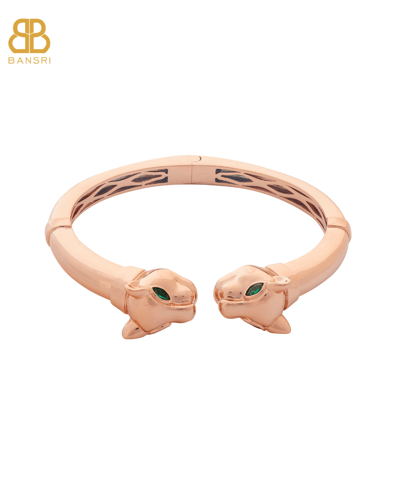 Double Panther Headed Cuff Bangle - Bansri Mehta Design