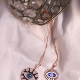 Enamel Carved Evil Eye Necklace - Bansri Mehta Design