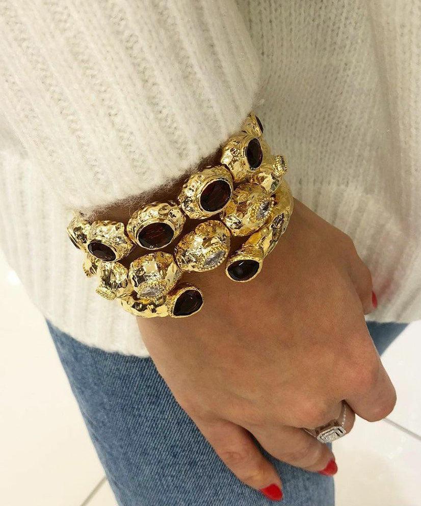 Bedazzle Flexi Bangle Bracelet - Gold - Bansri Mehta Design
