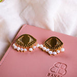 Pearl Drops Evil Eye Stud Earrings - Bansri Mehta Design