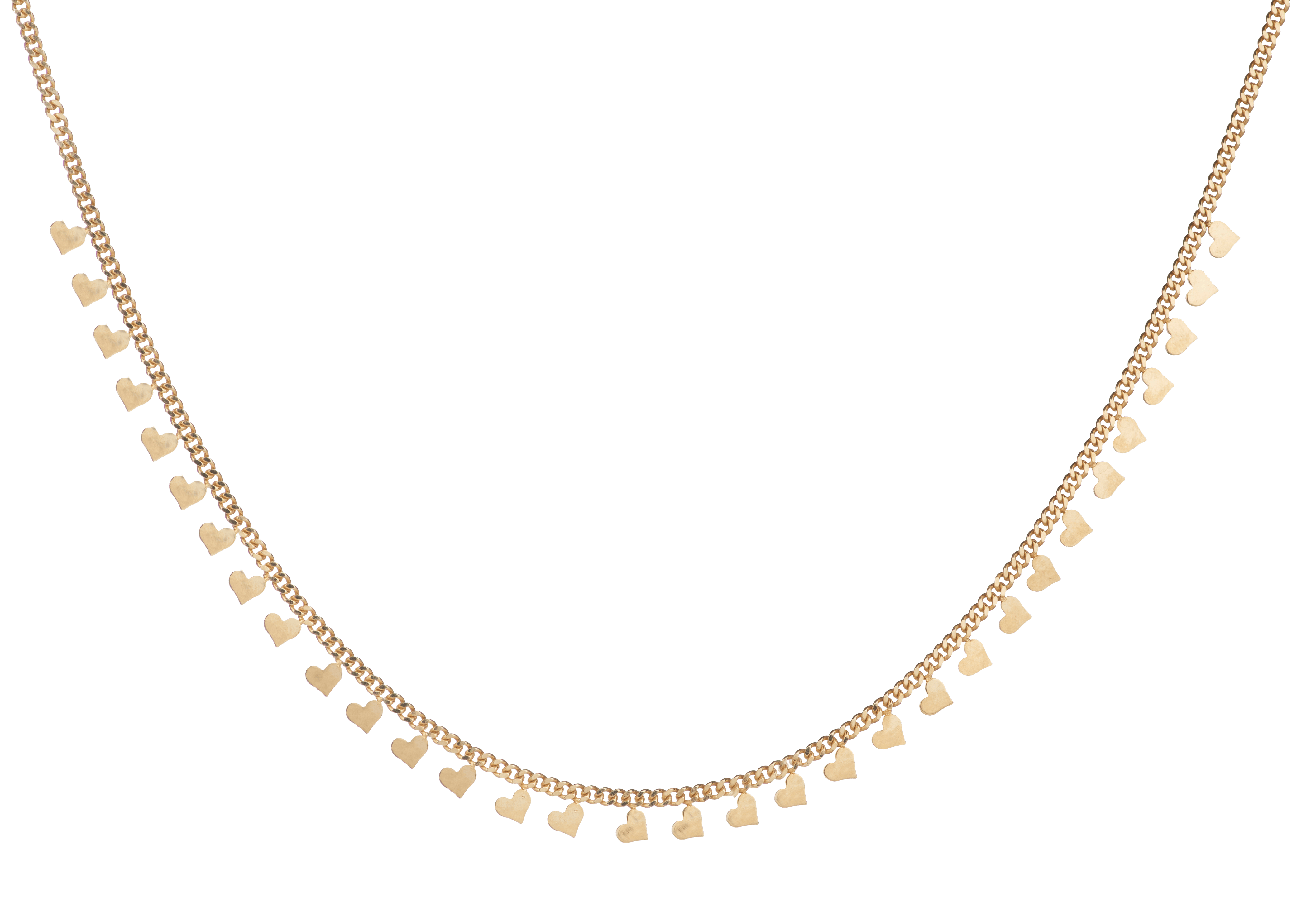 Mini Hearts Collar Chain Necklace - Gold - Bansri Mehta Design