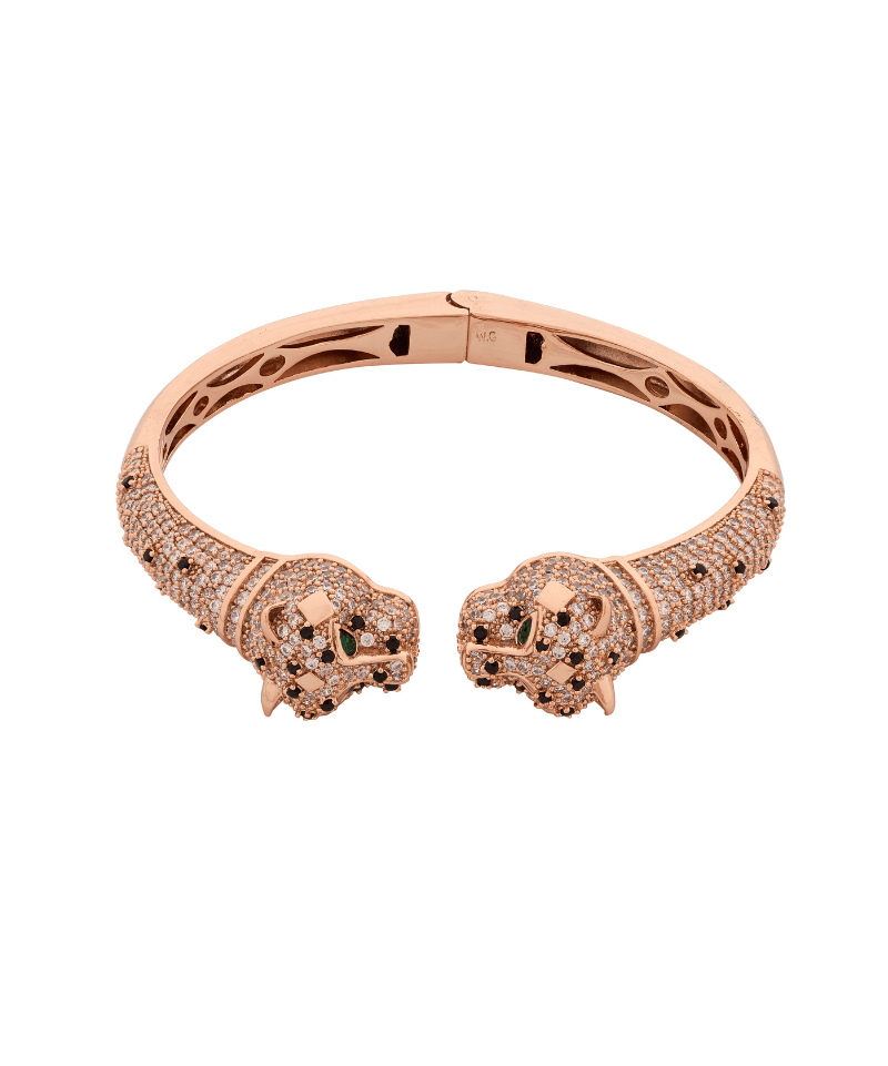 Le Panthera Rosegold Collar Necklace & Bracelet & Earring Set - Bansri Mehta Design