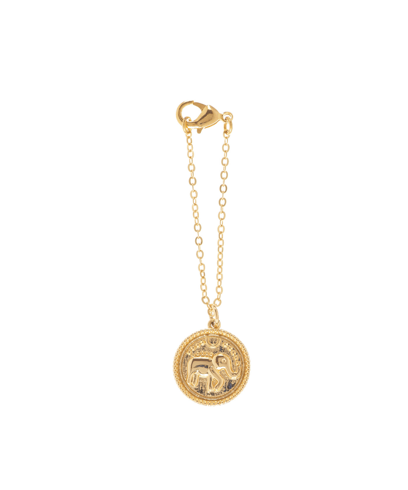 Ele Gold Carved Medallion Watch Charm - Bansri Mehta Design