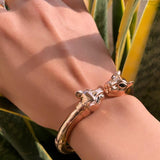 Double Panther Headed Cuff Bangle - Bansri Mehta Design