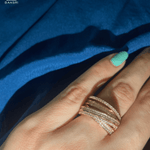 Criss Cross Crystal Statement Ring - Bansri Mehta Design
