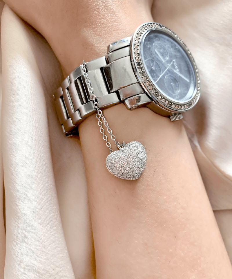 Diamond Heart Watch Charm - Bansri Mehta Design