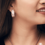 Baguette Oval Hoop Earring - Bansri Mehta Design
