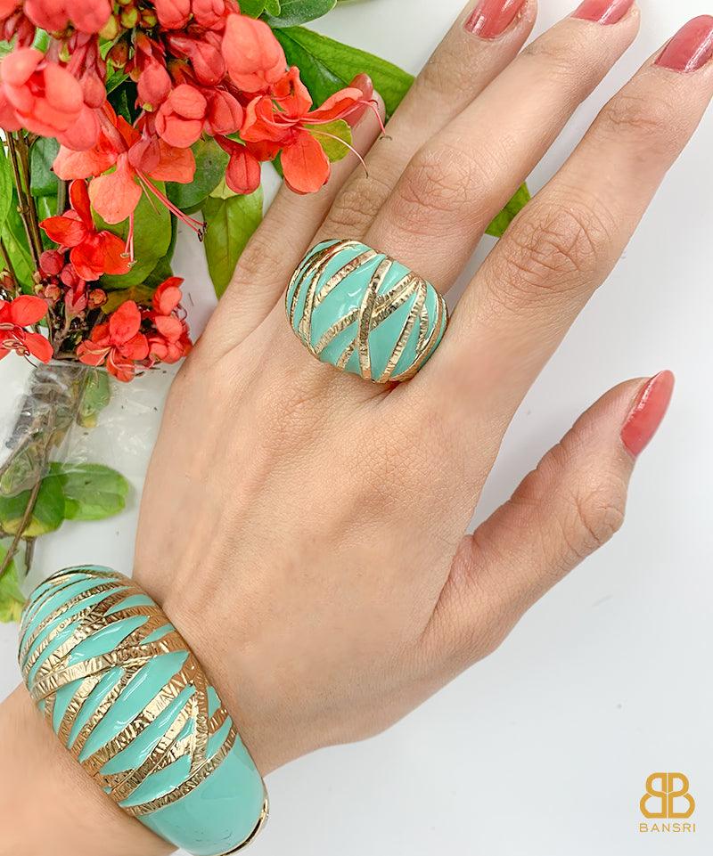 Enamel Stripey Ring - Bansri Mehta Design