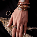 Swarovksi Cuban Link Band Ring - Bansri Mehta Design