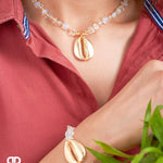 Sand & Sea Beaded Crystal Necklace & Bracelet Set - Bansri Mehta Design