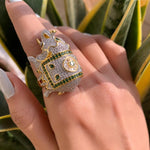 Festive Safari Elephant Statement Cocktail Ring - Bansri Mehta Design