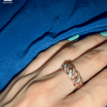 Swarovski Cuban Link Adjustable Ring - Bansri Mehta Design