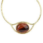 Coiled Eye Necklace in Catseye Quartz with 18K Gold - Bansri Mehta Design