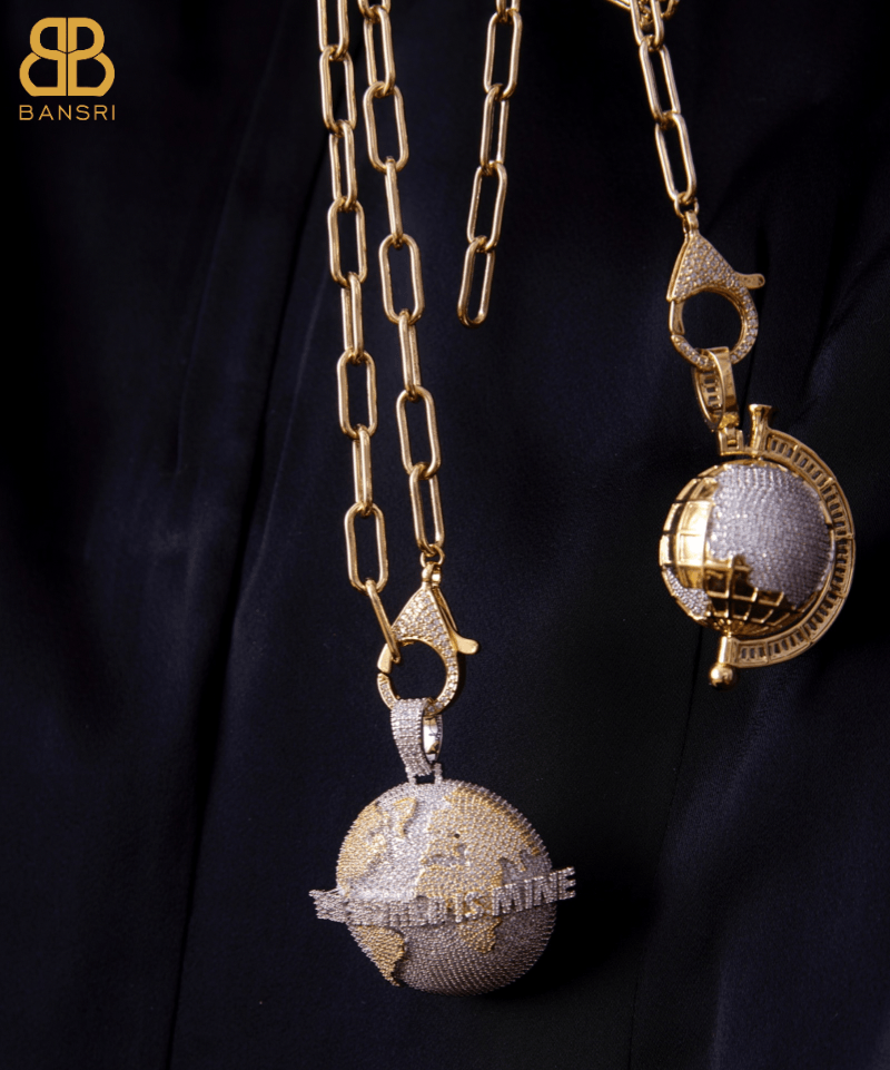 Globe Trotter Detachable Pendant Link Necklace - Bansri Mehta Design
