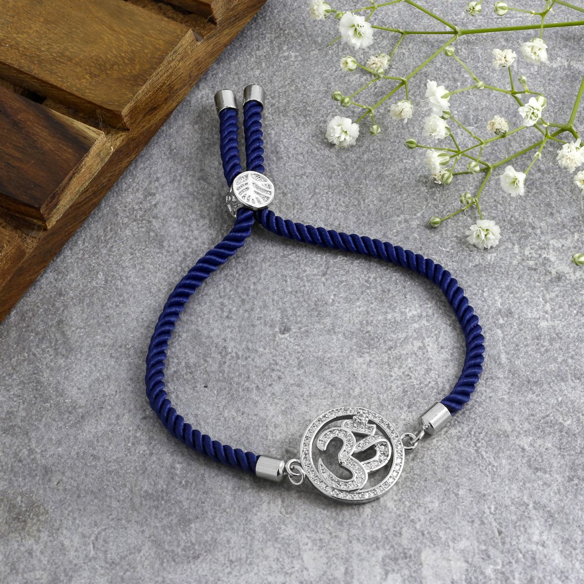 Om Adjustable Cord Bracelet