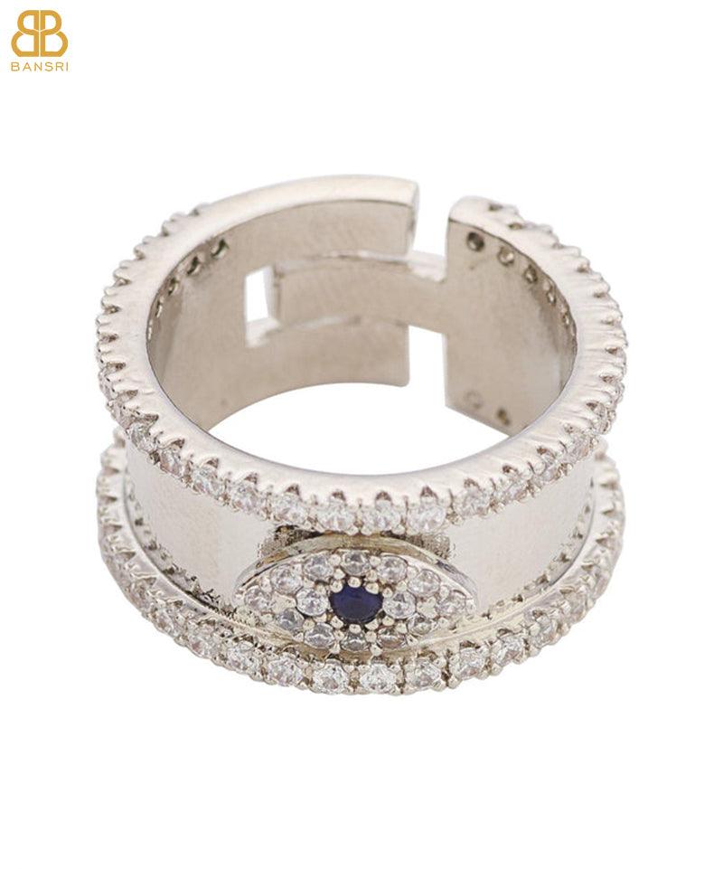 Adjustable Evil Eye Ring Band - Bansri Mehta Design