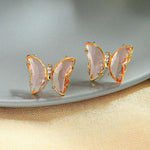 Crystal Butterfly Stud Earrings - Bansri Mehta Design