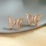 Crystal Butterfly Stud Earrings - Bansri Mehta Design