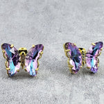 Crystal Butterfly Stud Earrings - Bansri Mehta Design