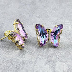 Crystal Butterfly Stud Earrings - Bansri Mehta Design