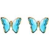 Crystal Butterfly Stud Earrings - Bansri Mehta Design