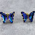 Crystal Butterfly Stud Earrings - Bansri Mehta Design