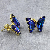 Crystal Butterfly Stud Earrings - Bansri Mehta Design
