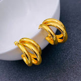 Trio Circular Gold Hoop Earrings