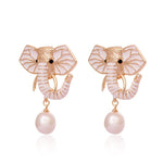 White Elepha Earrings - Bansri Mehta Design