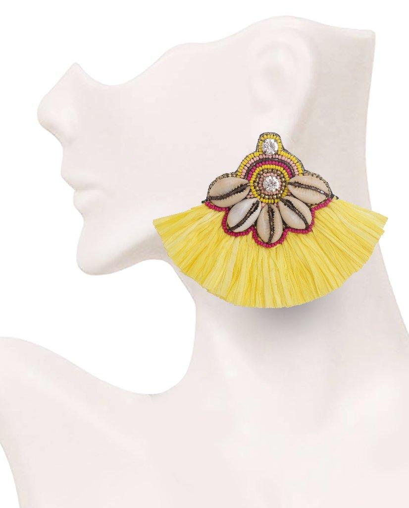 Tassel Tribe Cowrie Shell Earrings - Bansri Mehta Design