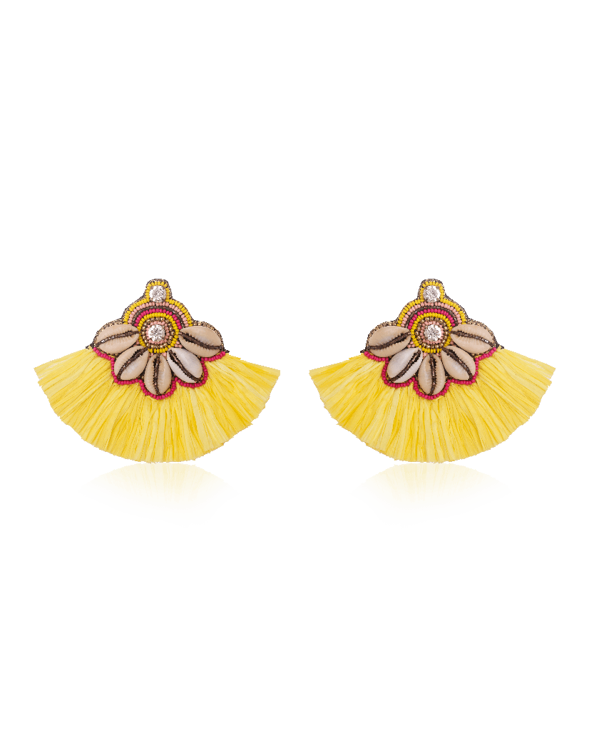 Tassel Tribe Cowrie Shell Earrings - Bansri Mehta Design