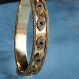 Evil Eye Side Opening Bangle Bracelet - Bansri Mehta Design