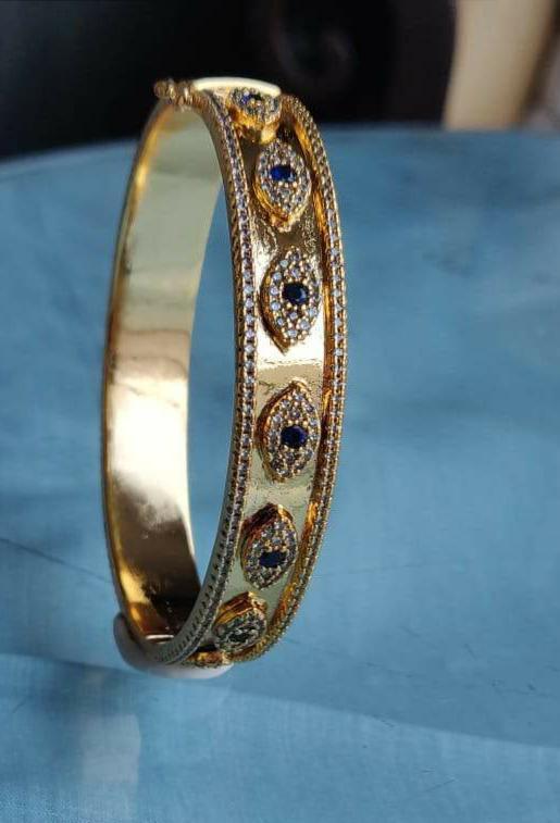 Evil Eye Side Opening Bangle Bracelet - Bansri Mehta Design
