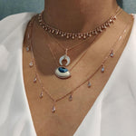 Hand Painted Rosegold Evil Eye Necklace - Bansri Mehta Design