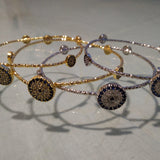 Evil Eye Invisible Hook Closure Bangle Bracelet - Bansri Mehta Design