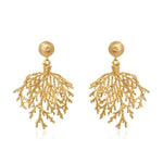 Lustrous Leaves Carved Earrings - Bansri Mehta Design