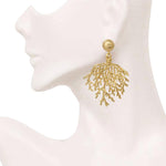 Lustrous Leaves Carved Earrings - Bansri Mehta Design
